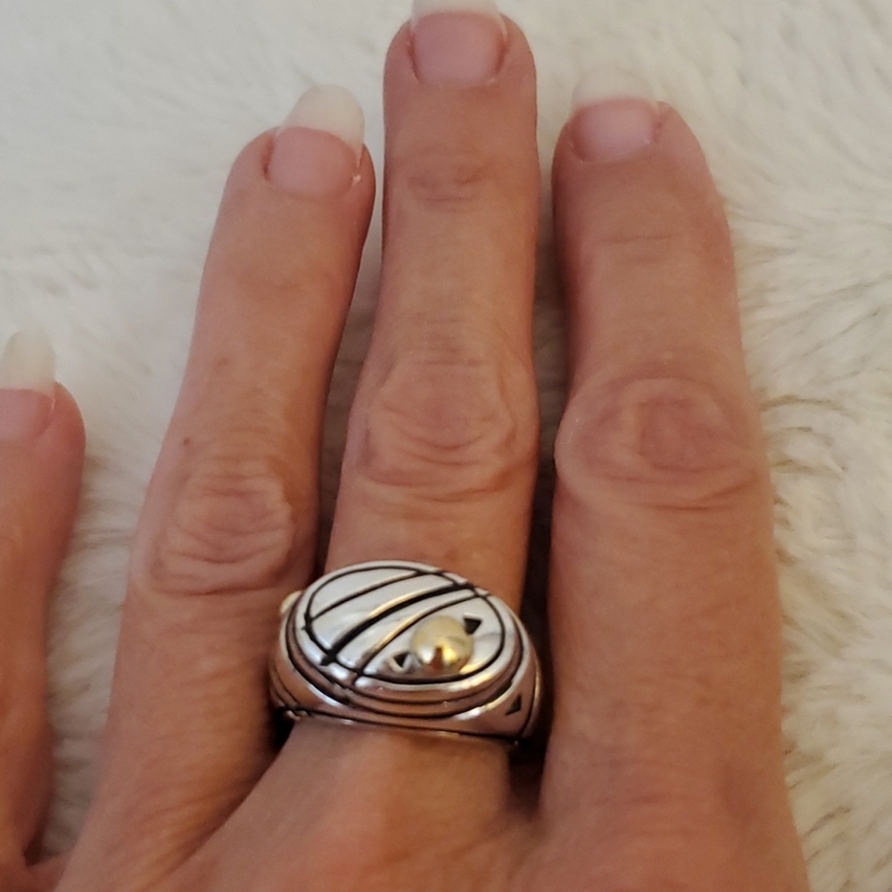John Atencio Sterling Silver & Gold Ring mixed metal